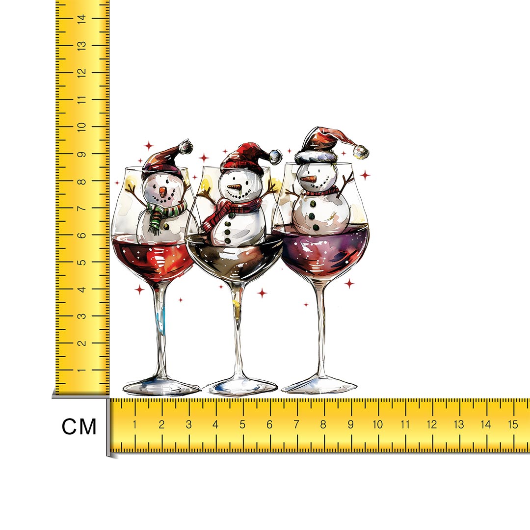 Wine Snowman Iron on Fabric Heat Transfer DTF-286