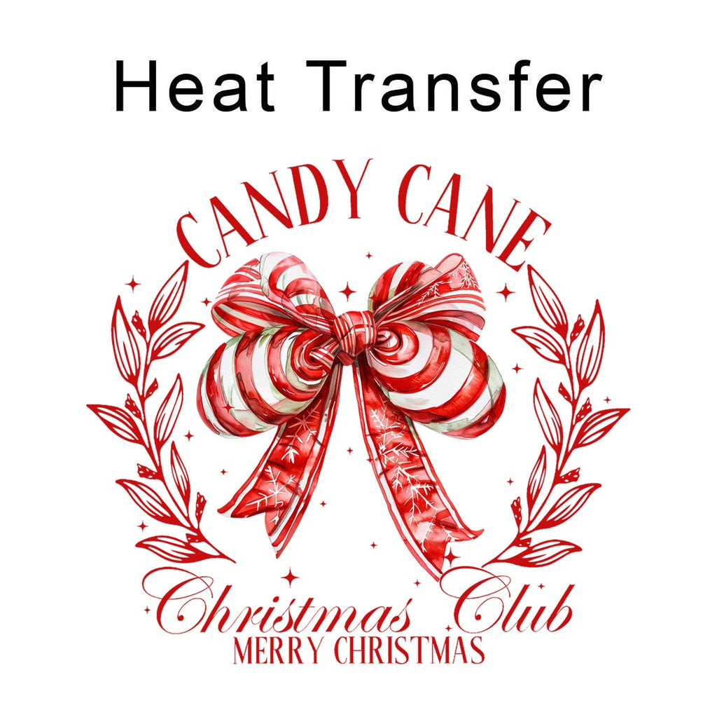 Candy Cane Christmas Club Iron on Fabric Heat Transfer DTF-287