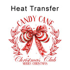 Candy Cane Christmas Club Iron on Fabric Heat Transfer DTF-287