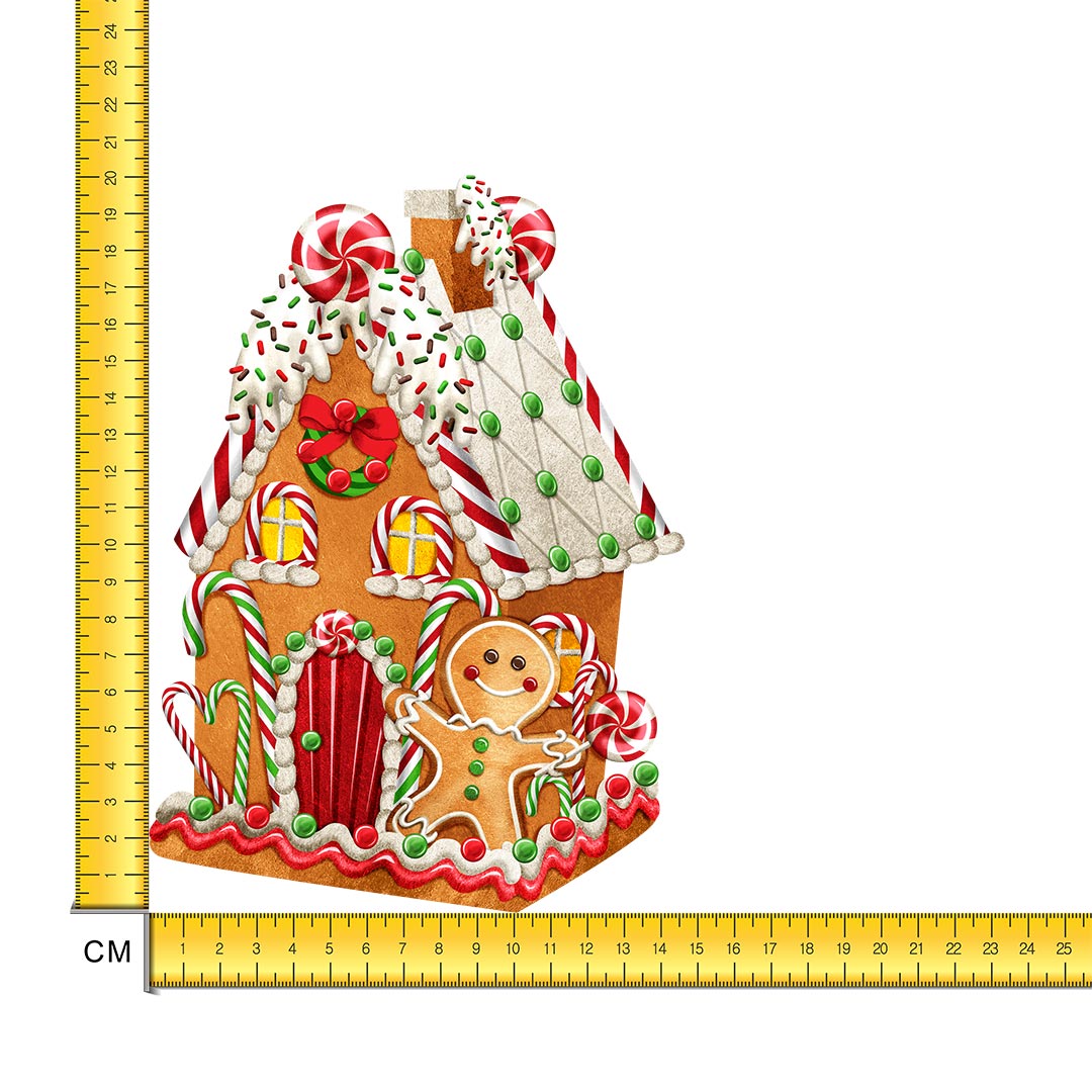 Gingerbread House Iron on Fabric Heat Transfer DTF-293