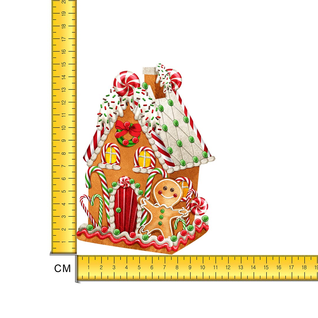 Gingerbread House Iron on Fabric Heat Transfer DTF-293