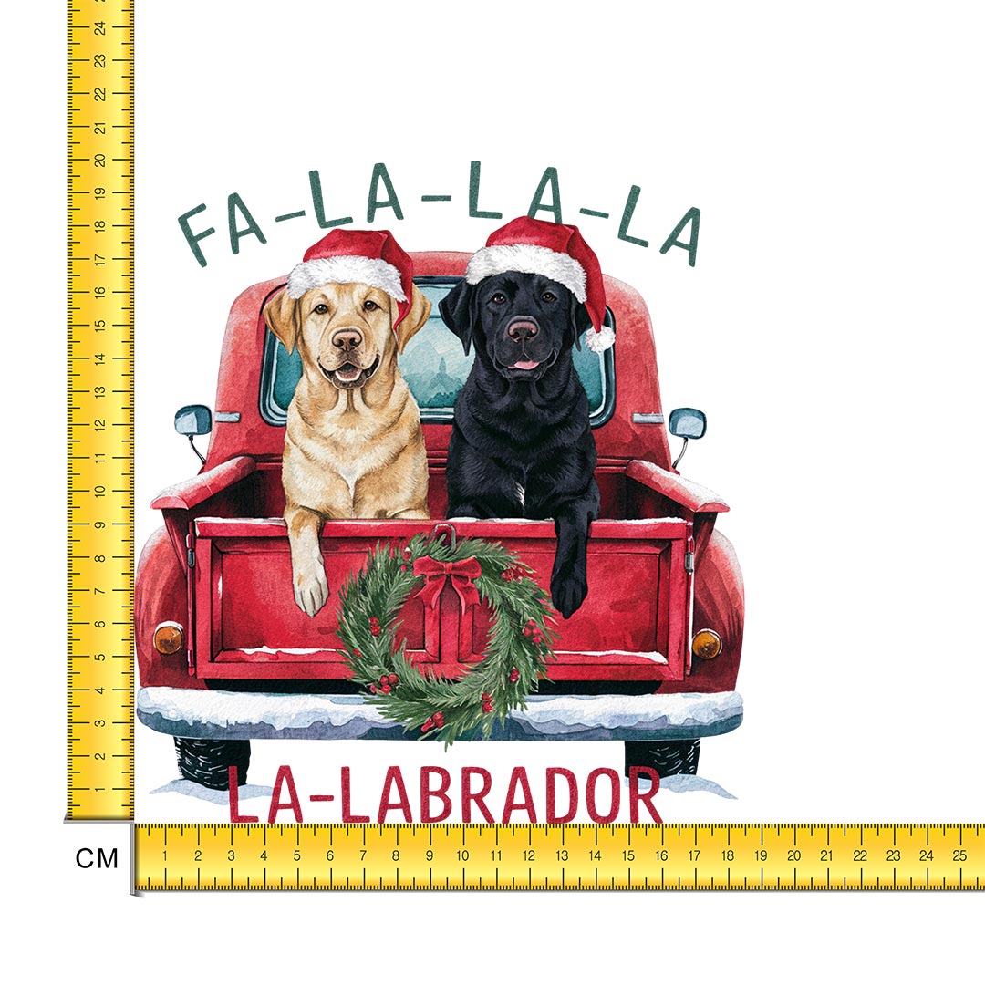 Fa-La-La- Labrador Iron on Fabric Heat Transfer DTF-294