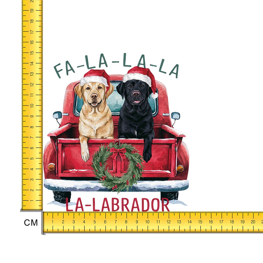 Fa-La-La- Labrador Iron on Fabric Heat Transfer DTF-294