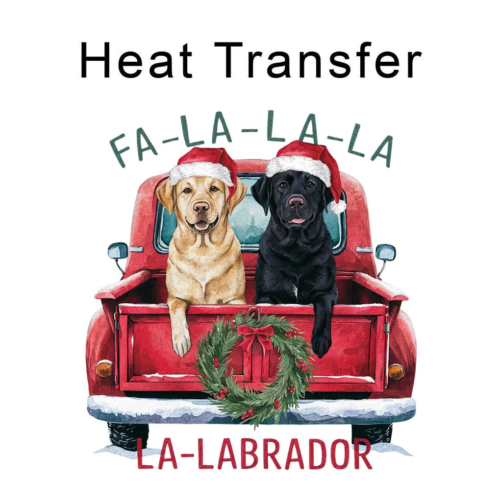 Fa-La-La- Labrador Iron on Fabric Heat Transfer DTF-294