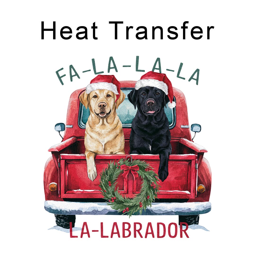 Fa-La-La- Labrador Iron on Fabric Heat Transfer DTF-294