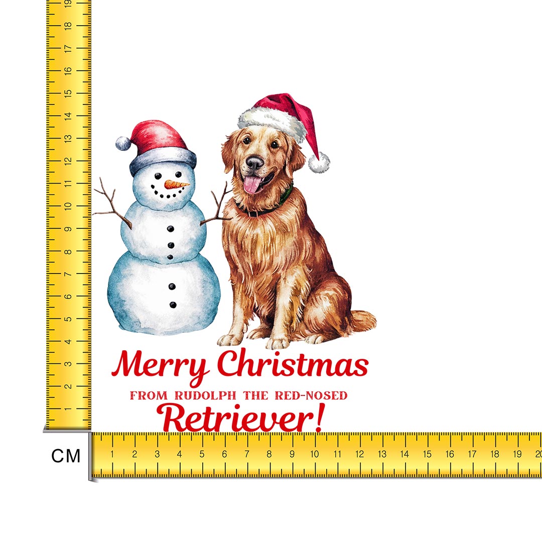 Merry Golden Retriever Dog Iron on Fabric Heat Transfer DTF-295