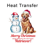 Merry Golden Retriever Dog Iron on Fabric Heat Transfer DTF-295