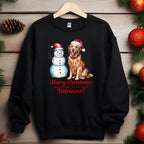 Merry Golden Retriever Dog Iron on Fabric Heat Transfer DTF-295