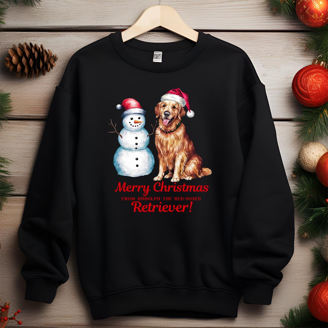Merry Golden Retriever Dog Iron on Fabric Heat Transfer DTF-295