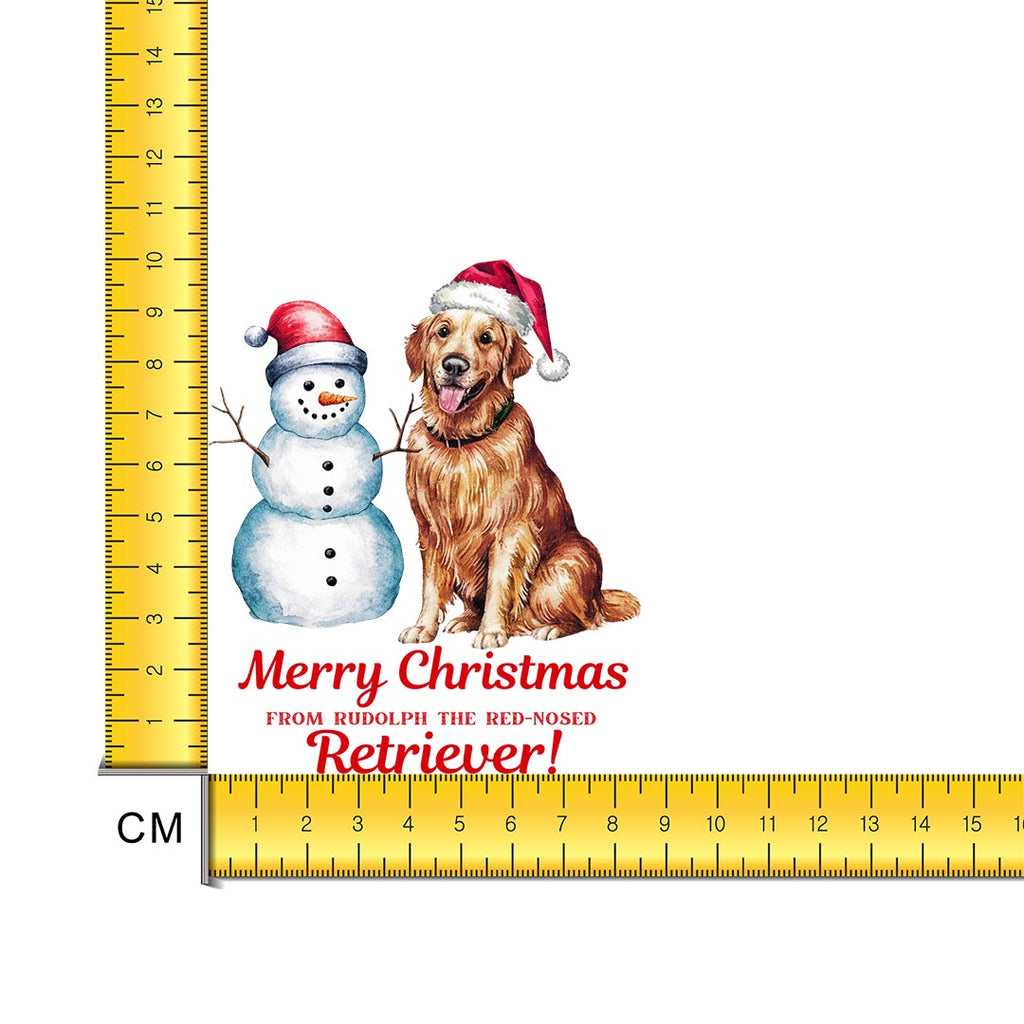 Merry Golden Retriever Dog Iron on Fabric Heat Transfer DTF-295