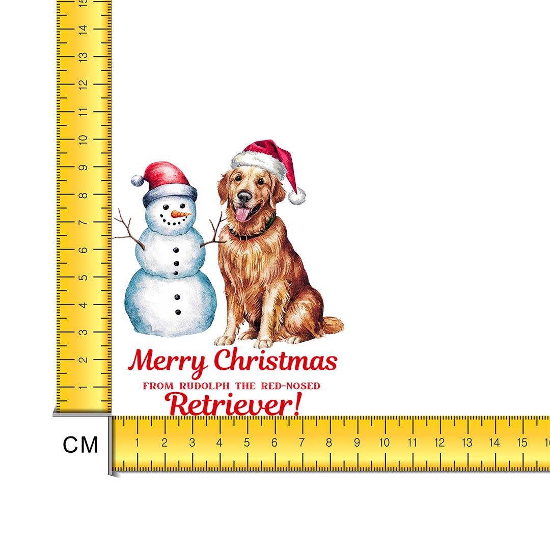 Merry Golden Retriever Dog Iron on Fabric Heat Transfer DTF-295