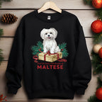 Merry Maltese Dog Iron on Fabric Heat Transfer DTF-296