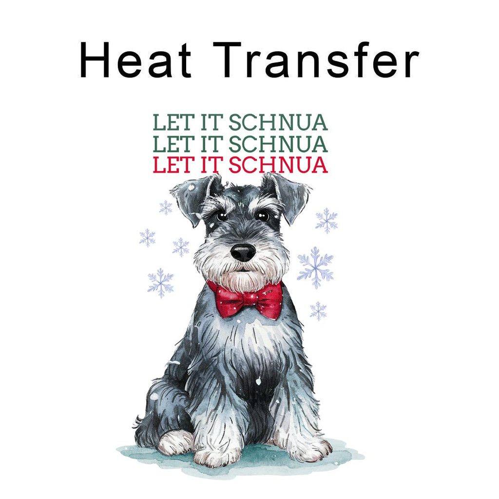 Merry Shnauzer Iron on Fabric Heat Transfer DTF-297