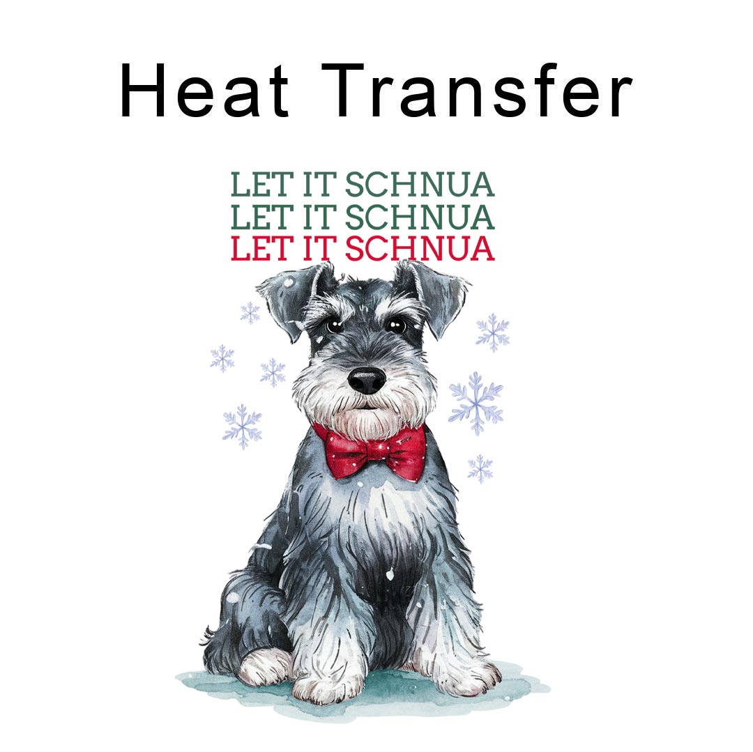 Merry Shnauzer Iron on Fabric Heat Transfer DTF-297