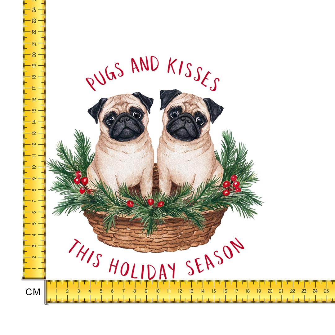 Pugs and Kisses Iron on Fabric Heat Transfer DTF-298