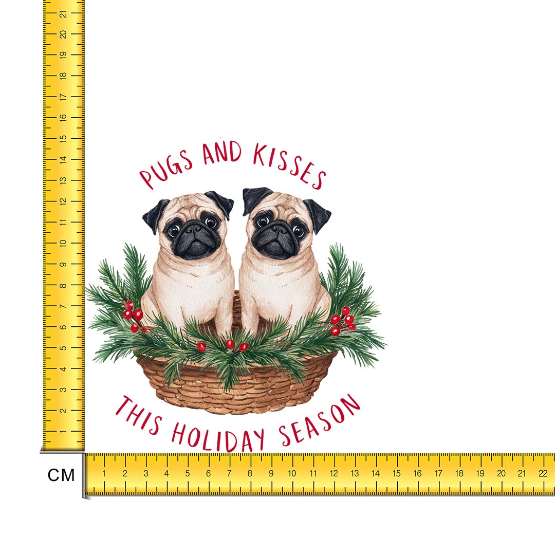 Pugs and Kisses Iron on Fabric Heat Transfer DTF-298