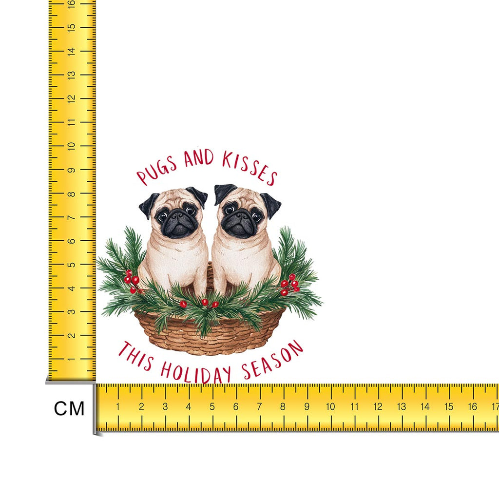 Pugs and Kisses Iron on Fabric Heat Transfer DTF-298