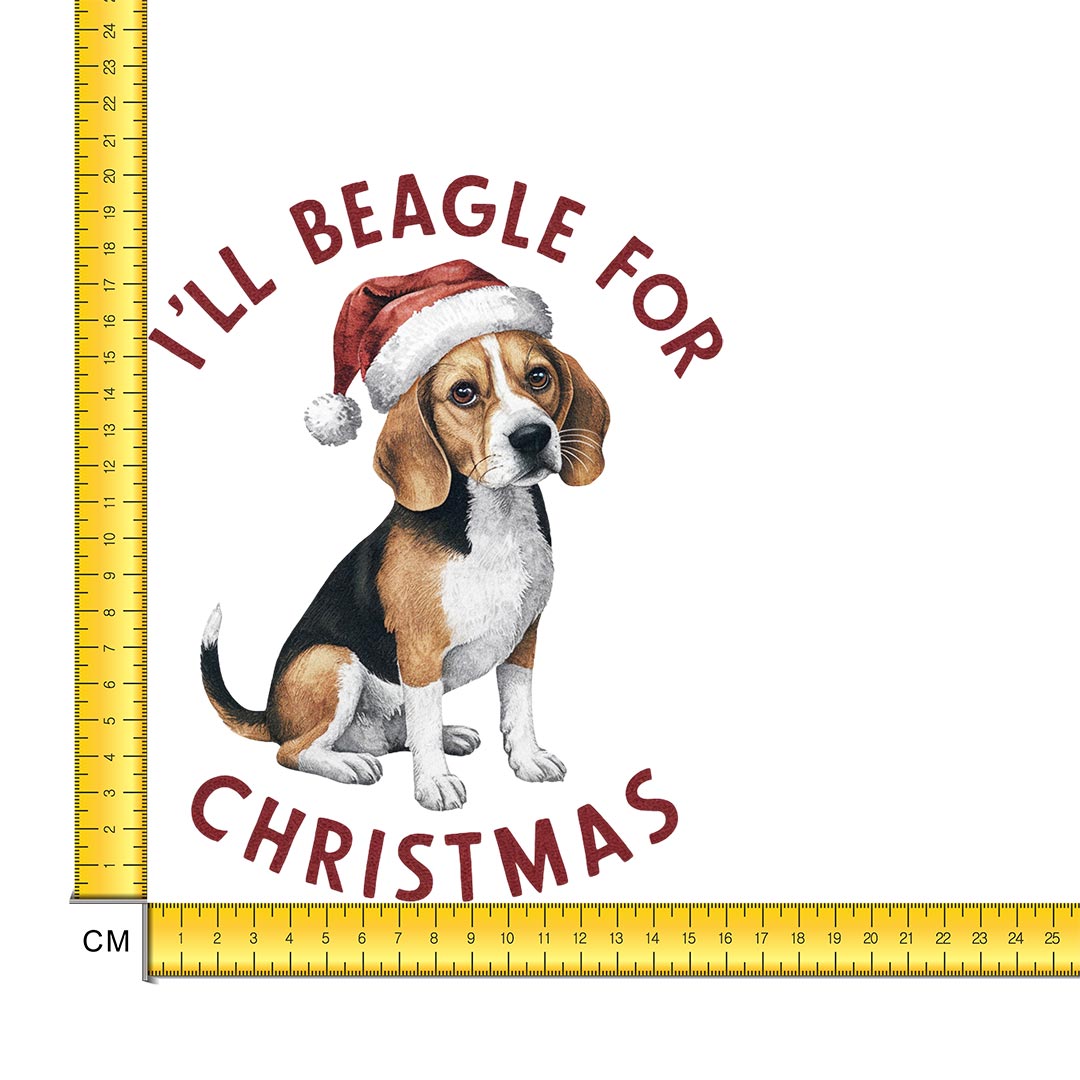 Beagle Christmas Iron on Fabric Heat Transfer DTF-299