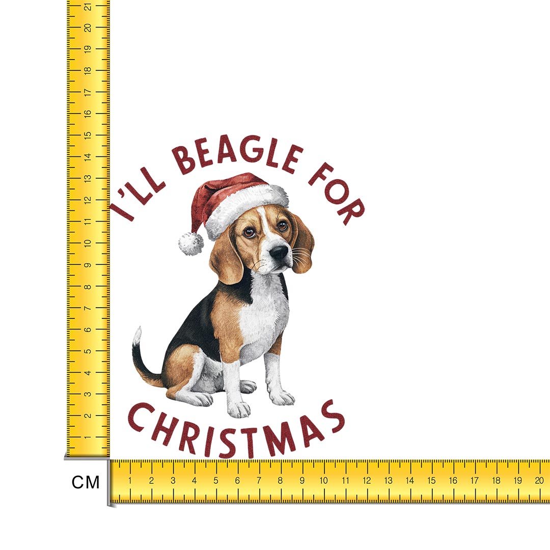 Beagle Christmas Iron on Fabric Heat Transfer DTF-299