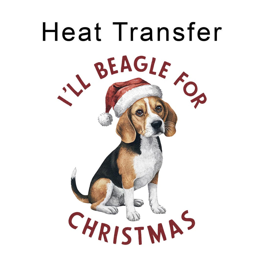 Beagle Christmas Iron on Fabric Heat Transfer DTF-299