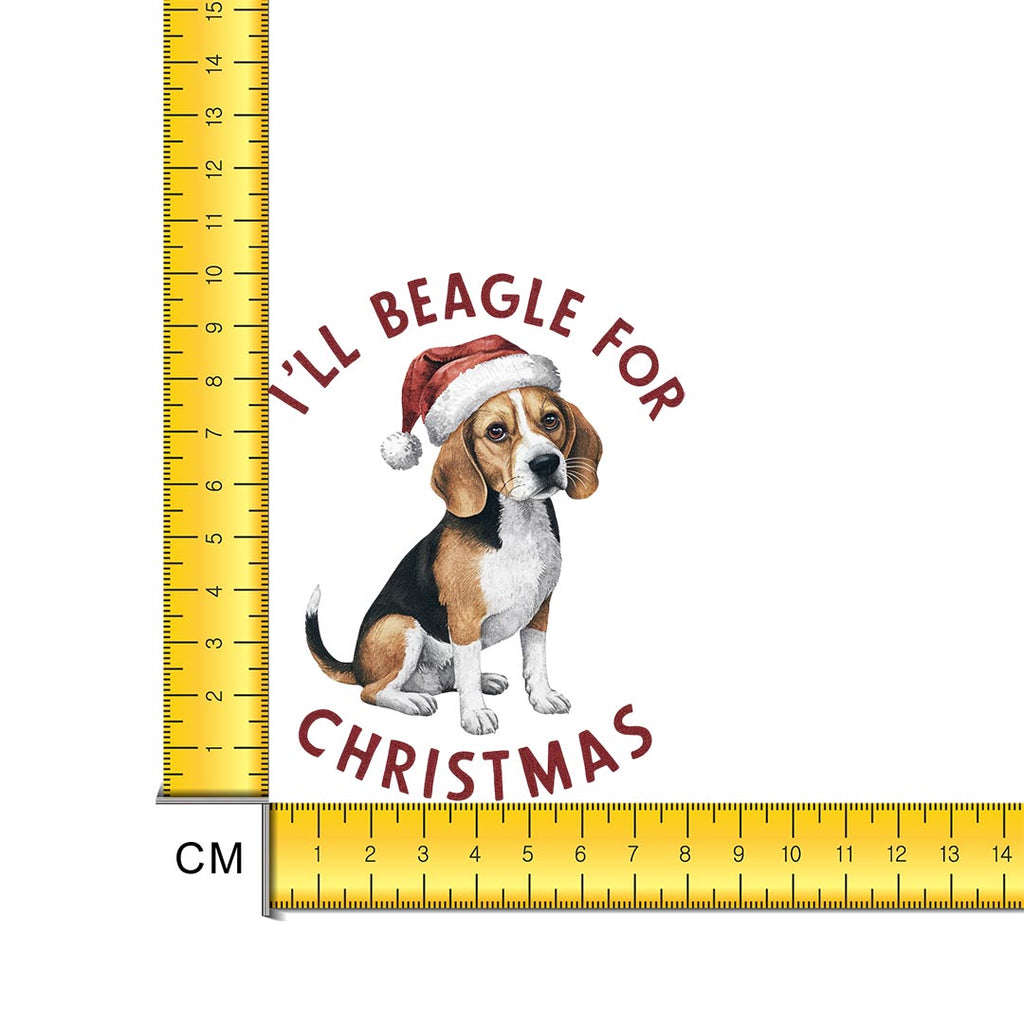 Beagle Christmas Iron on Fabric Heat Transfer DTF-299