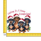 Christmas Dachshund Iron on Fabric Heat Transfer DTF-300