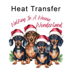 Christmas Dachshund Iron on Fabric Heat Transfer DTF-300
