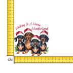 Christmas Dachshund Iron on Fabric Heat Transfer DTF-300