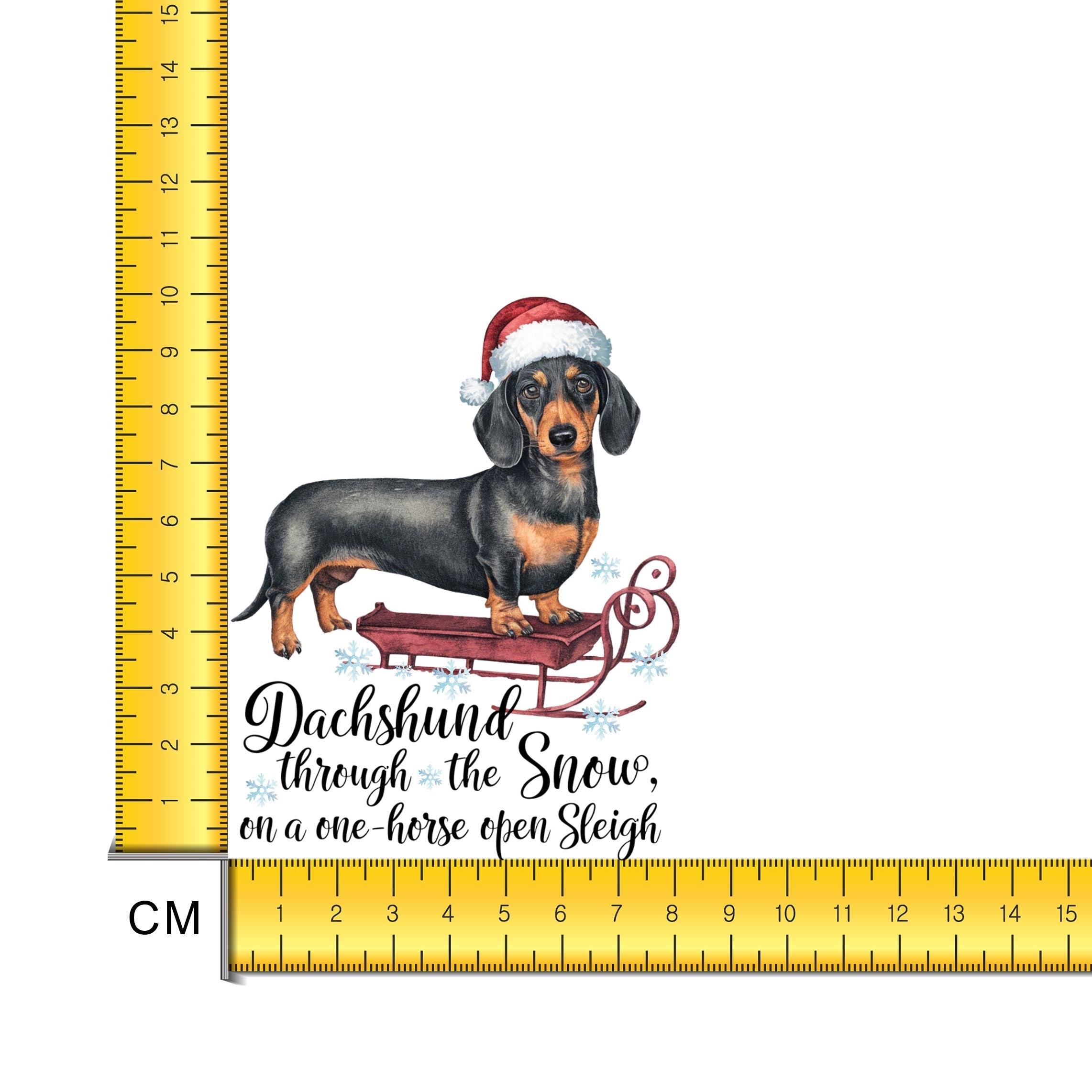 Dachshund Through The Snow Iron on Fabric Heat Transfer DTF-301