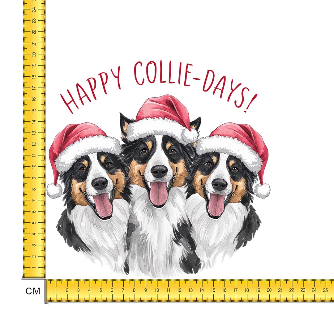 Happy Collie-Days Iron on Fabric Heat Transfer DTF-303