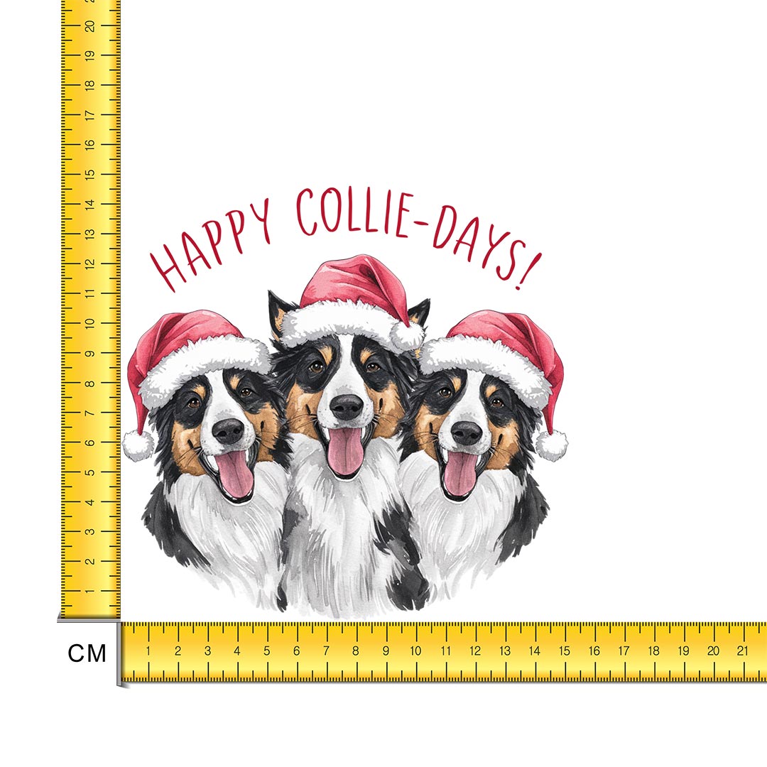 Happy Collie-Days Iron on Fabric Heat Transfer DTF-303