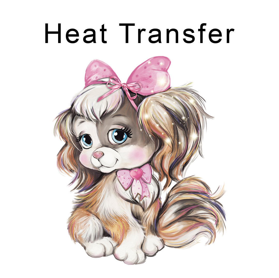 Cute Puppy Iron on Fabric Heat Transfer DTF-314
