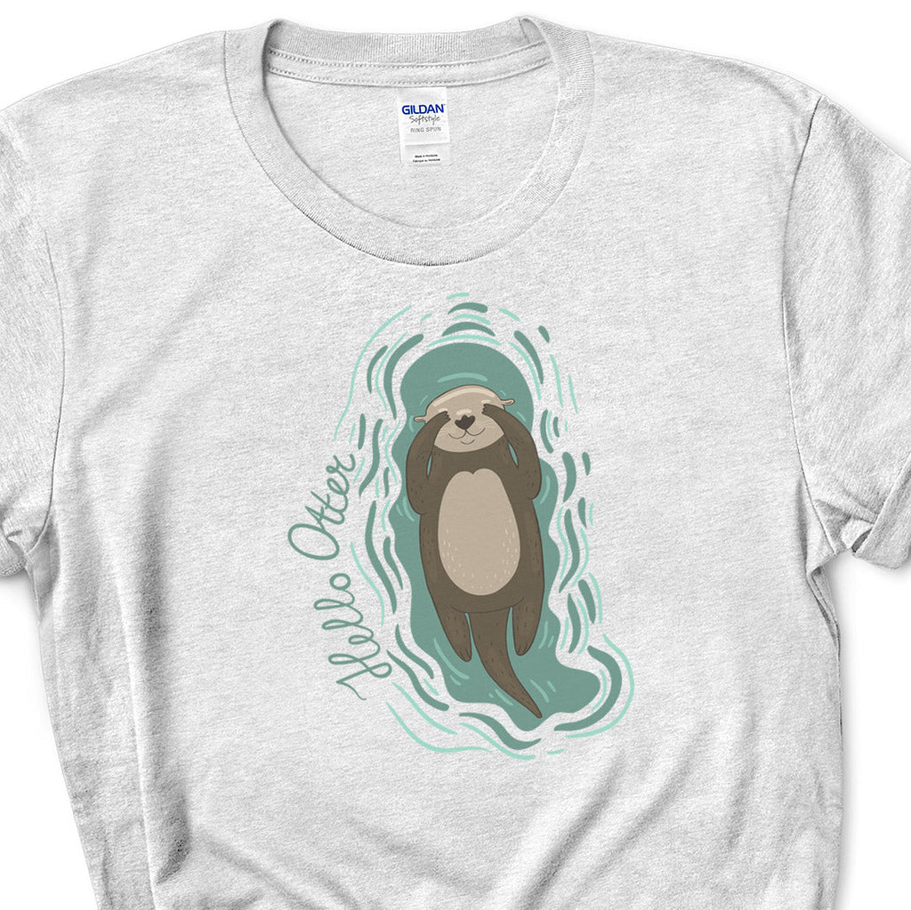 Hello Otter Iron on Fabric Heat Transfer DTF-317