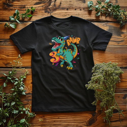 3rd Birthday Dinosaur Iron on Fabric Heat Transfer DTF-323