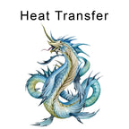 Blue Dragon Iron on Fabric Heat Transfer DTF-331