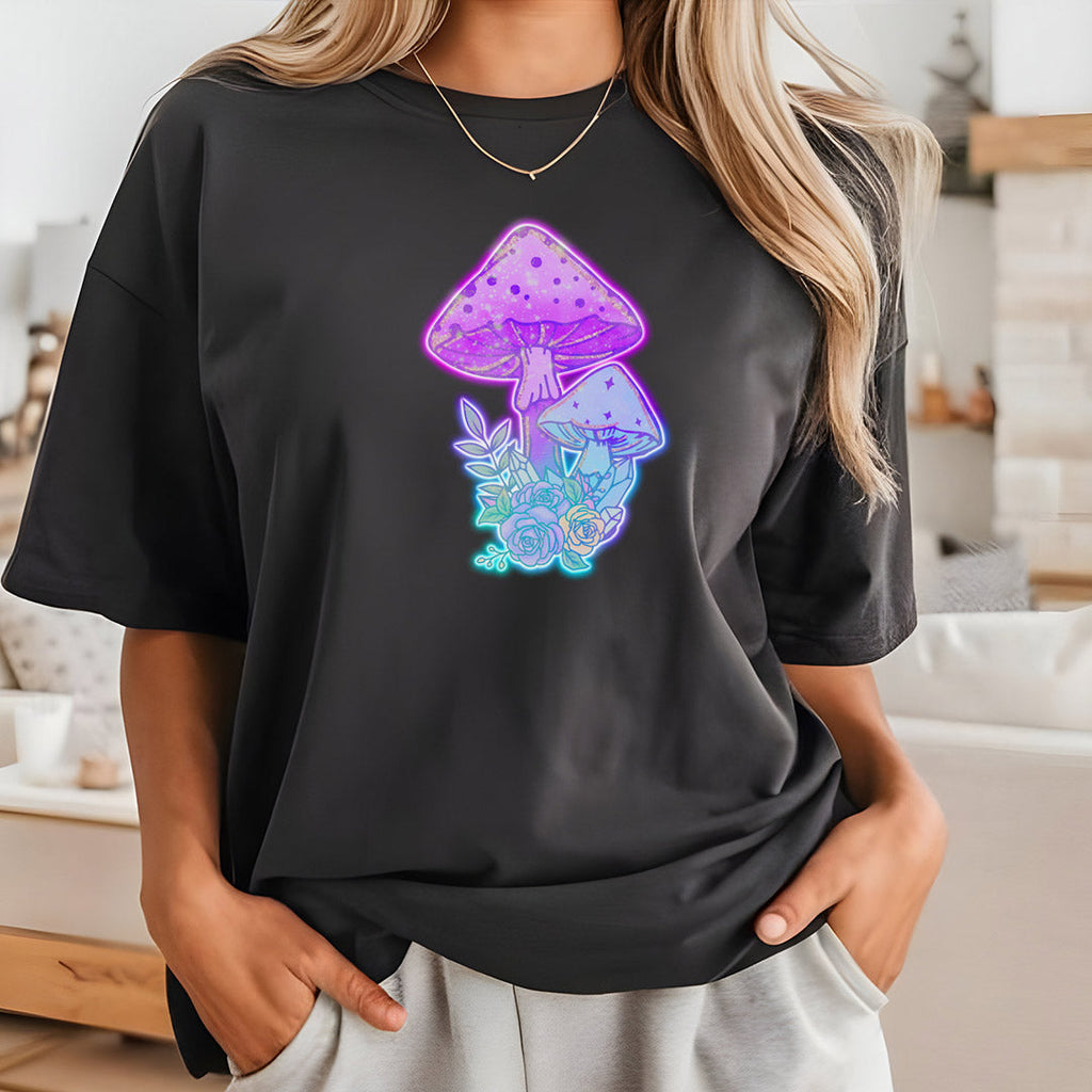 Purple Mushroom Iron on Fabric Heat Transfer DTF-337