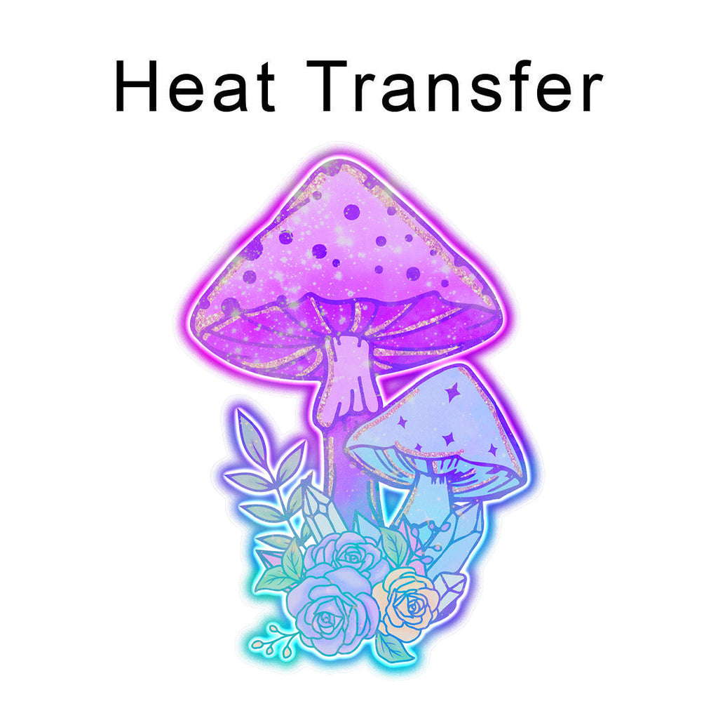 Purple Mushroom Iron on Fabric Heat Transfer DTF-337