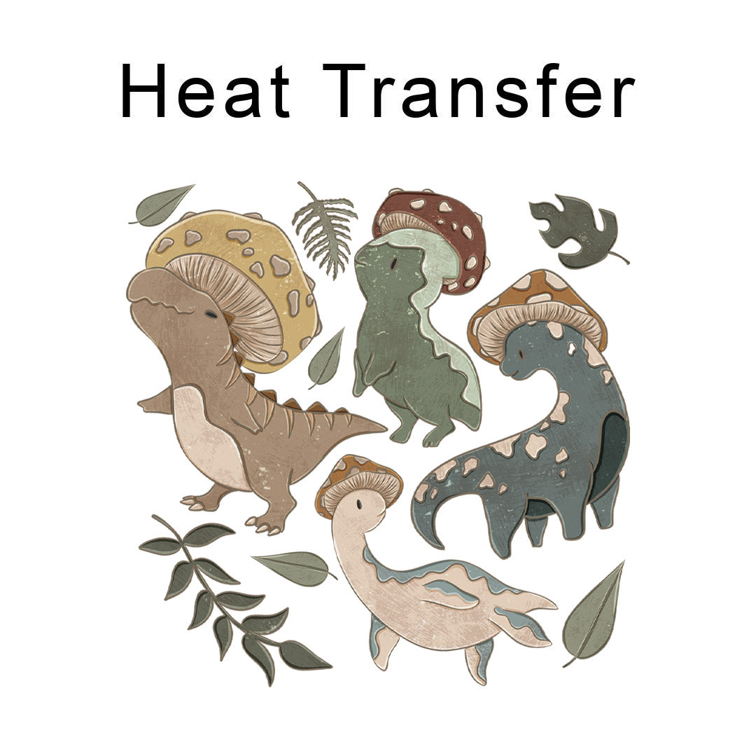 Cottagecore Dinos Iron on Fabric Heat Transfer DTF-339