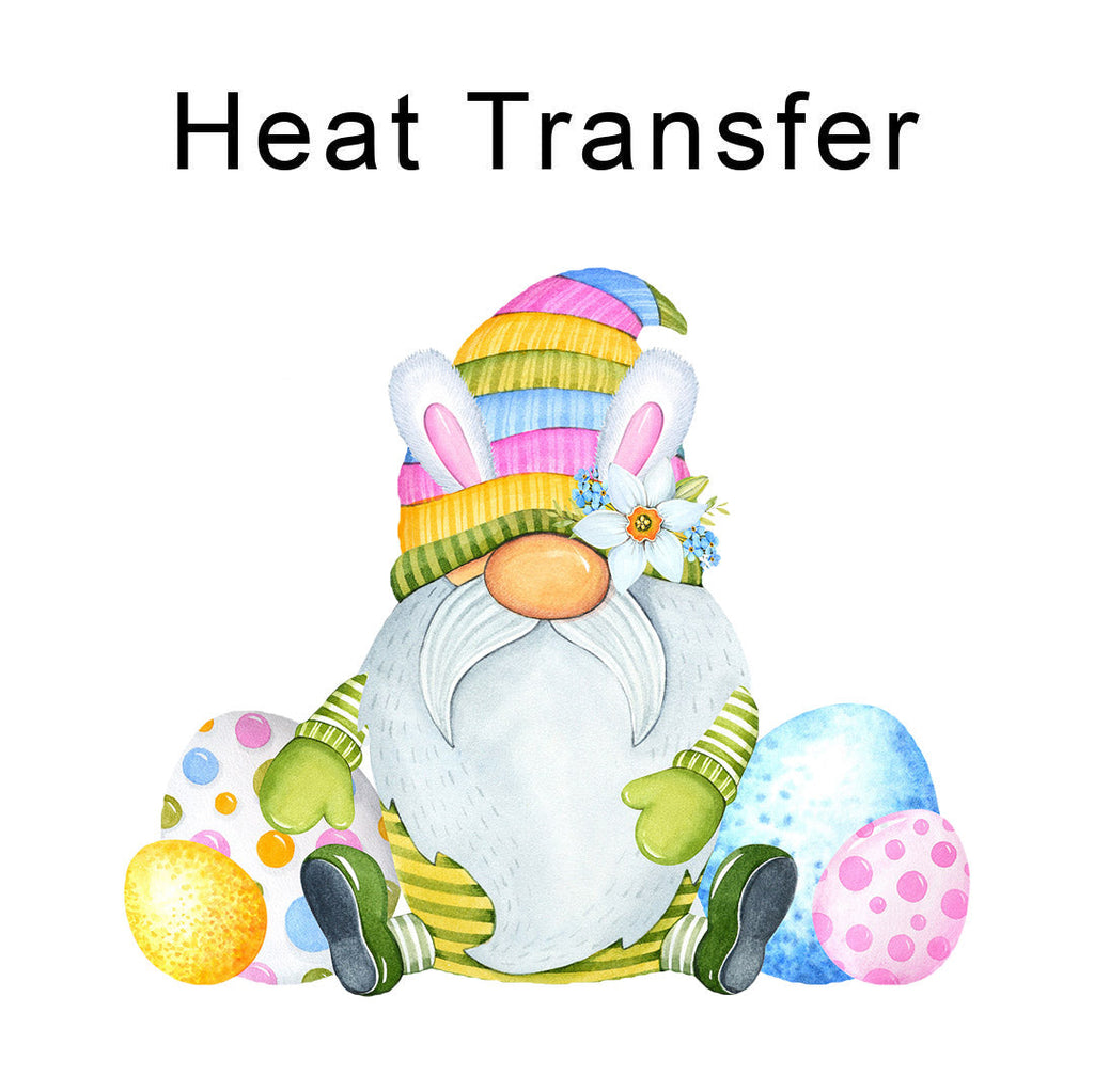 Easter Eggs Gnome Iron on Fabric Heat Transfer DTF-346