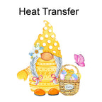 Yellow Easter Gnome Iron on Fabric Heat Transfer DTF-354