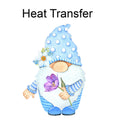 Blue Spring Gnome Iron on Fabric Heat Transfer DTF-355