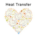 Chicken and Bunnies Spring Heart Iron on Fabric Heat Transfer DTF-361