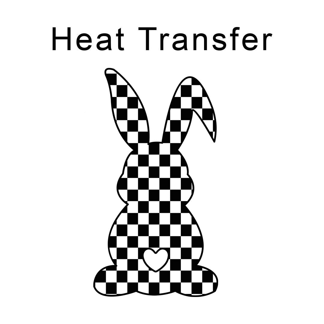 Checquered Bunny Iron on Fabric Heat Transfer DTF-365