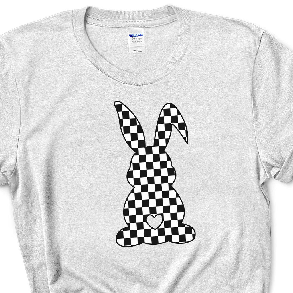 Checquered Bunny Iron on Fabric Heat Transfer DTF-365
