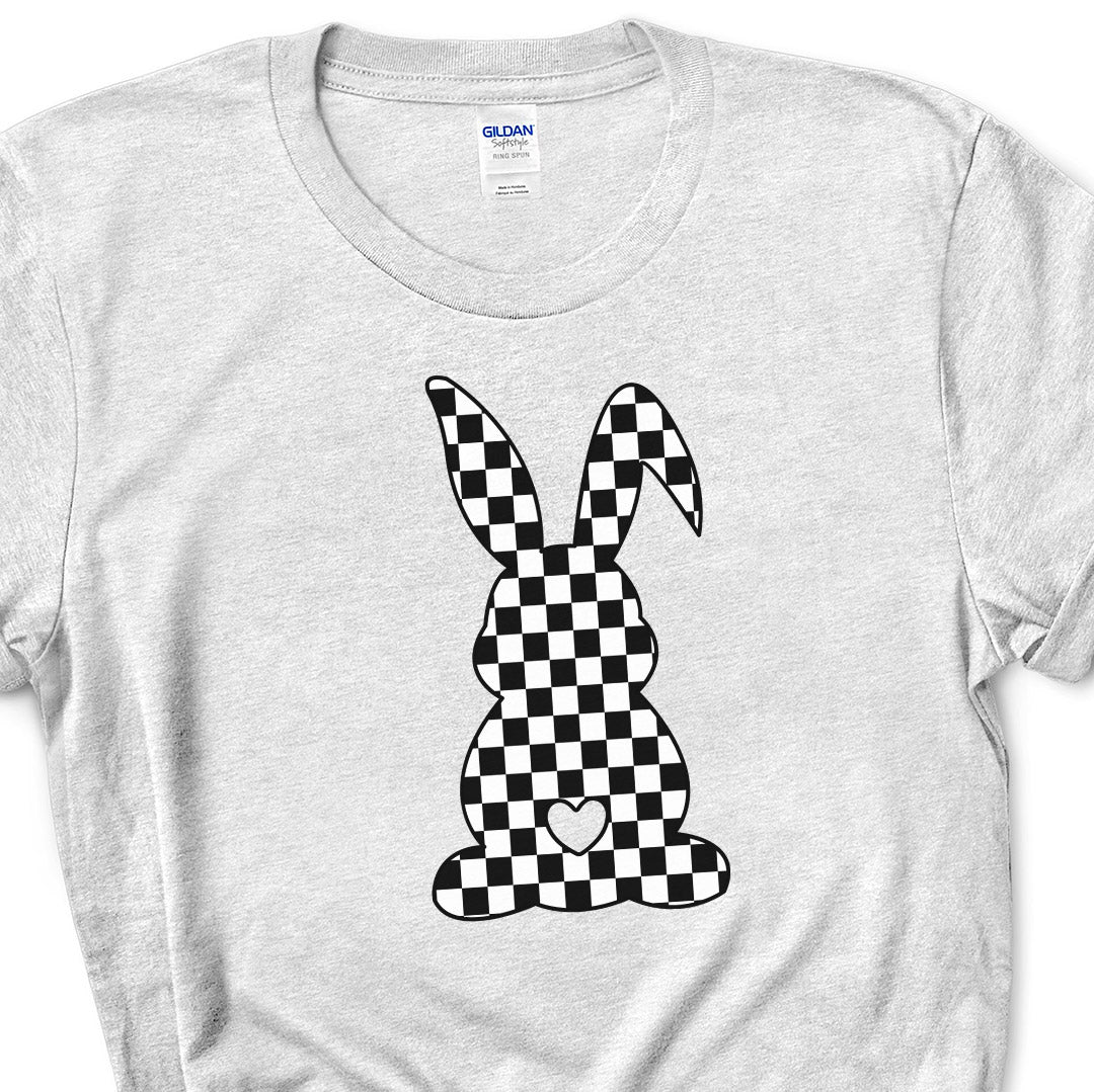 Checquered Bunny Iron on Fabric Heat Transfer DTF-365