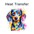 Colourful Dachshund Iron on Fabric Heat Transfer DTF-366