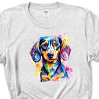 Colourful Dachshund Iron on Fabric Heat Transfer DTF-366