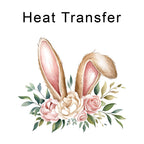 Floral Bunny Ears Iron on Fabric Heat Transfer DTF-368