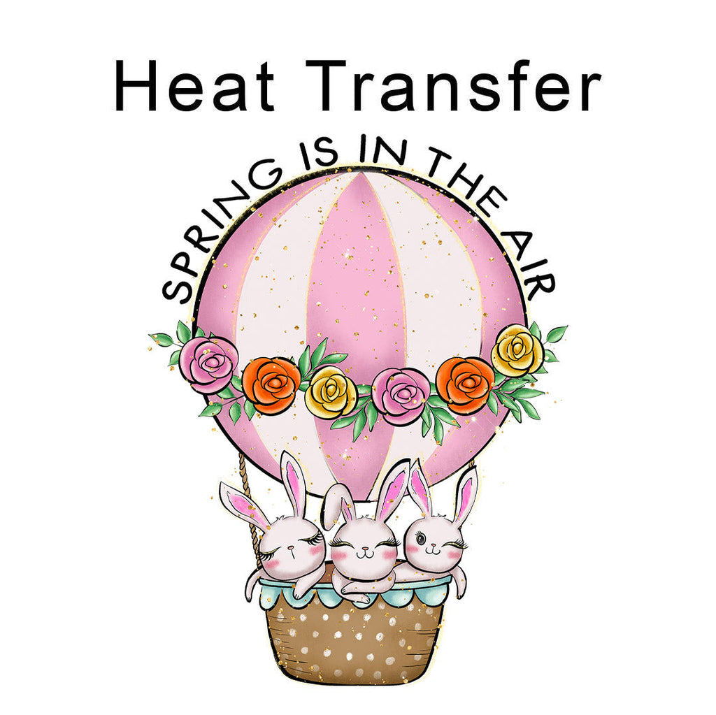 Bunny Balloon Iron on Fabric Heat Transfer DTF-369
