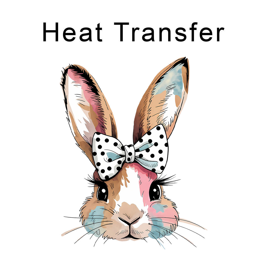 Bunny Bow Iron on Fabric Heat Transfer DTF-370